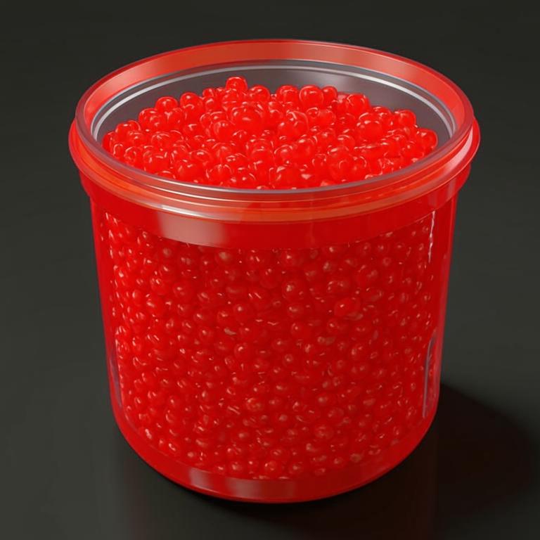 фото красной икры в пластиковом ведерке