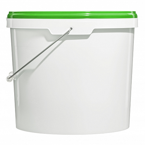 пластиковое ведро jet 150 (15,9 л) металл. ручка, зеленая крышка