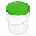 прозрачное ведро 1,1 л пластиковое с зеленой крышкой