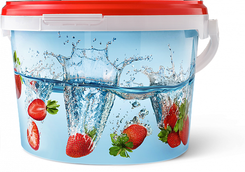 дачное ведро 3 литра, декорированное этикеткой (клубника)