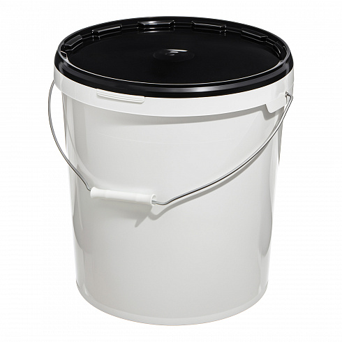 пластиковое ведро jet 210 (21,3 л) металл. ручка, черная крышка