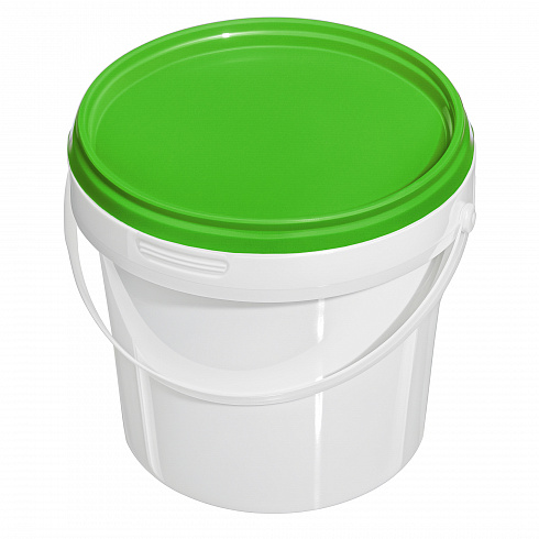 пластиковое ведро jetb 365 (0,365 л) с зеленой крышкой