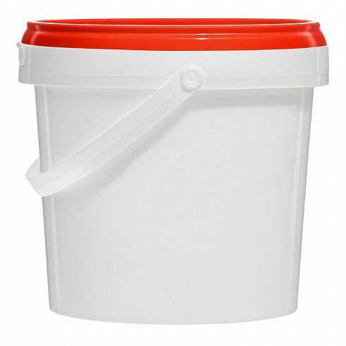 пластиковое ведро jetb 365 (0,365 л) с красной крышкой