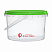 прозрачное ведро 2,6 л с зеленой крышкой