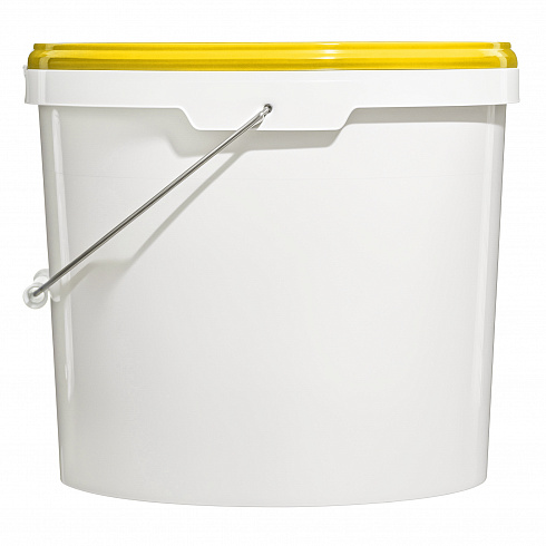 пластиковое ведро jet 150 (15,9 л) металл. ручка, желтая крышка