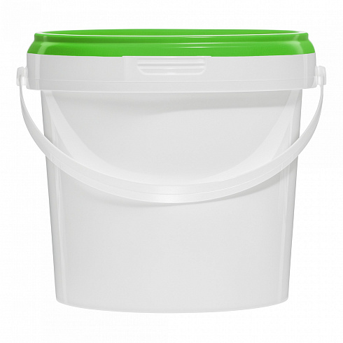 пластиковое ведро jetb 365 (0,365 л) с зеленой крышкой