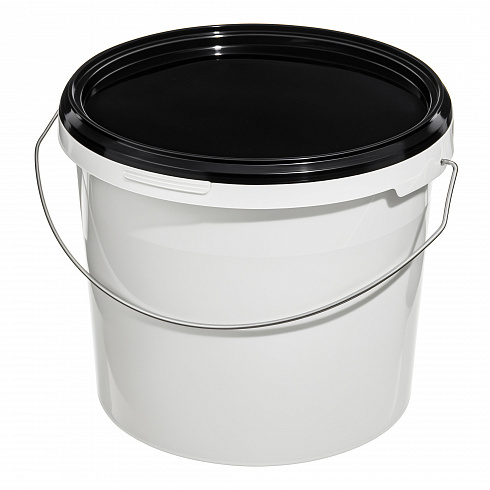 пластиковое ведро jet 56 (5,7 л) металл. ручка, черная крышка