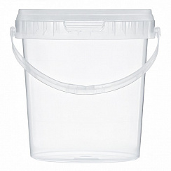 прозрачное ведро 1,1 л пластиковое