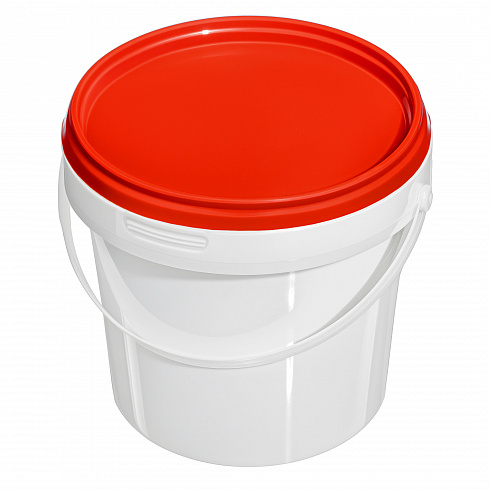 пластиковое ведро jetb 365 (0,365 л) с красной крышкой