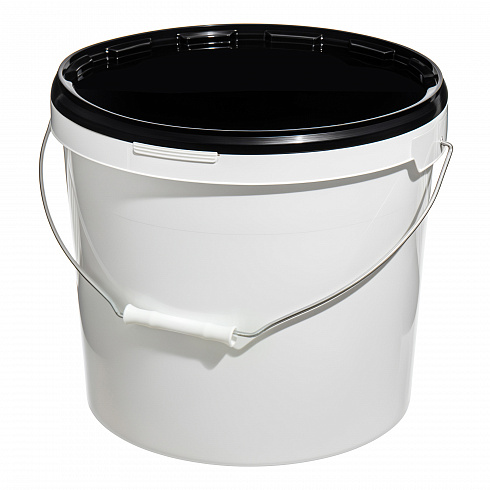 пластиковое ведро jet 150 (15,9 л) металл. ручка, черная крышка