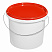 пластиковое ведро jet 56 (5,7 л) металл. ручка, красная крышка