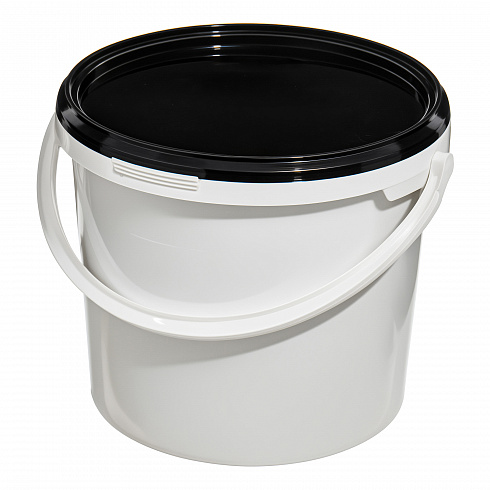 пластиковое ведро jet 56 (5,7 л) с черной крышкой
